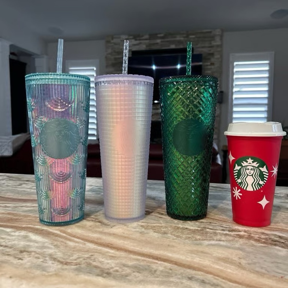 NEW ~ 3 ~ STARBUCKS VENTI TUMBLERs + RED HOLIDAY CUP